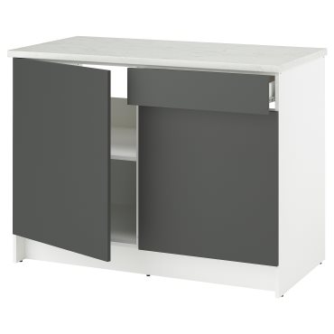 KNOXHULT, base cabinet with doors and drawer, 120 cm, 405.887.86