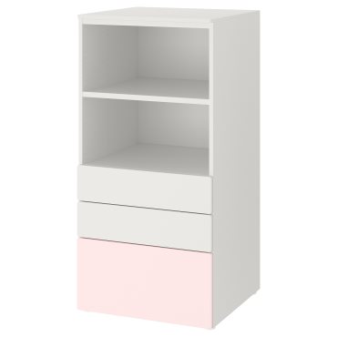 SMASTAD/PLATSA, bookcase with 3 drawers, 60x57x123 cm, 493.878.11
