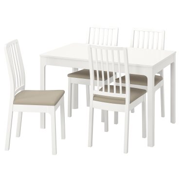 EKEDALEN/EKEDALEN, τραπέζι και 4 καρέκλες, 120/180 cm, 494.294.20