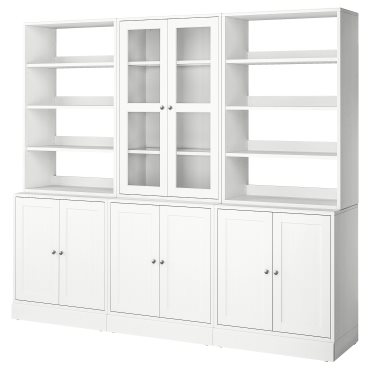 HAVSTA, storage combination with glass-doors, 243x47x212 cm, 495.348.93