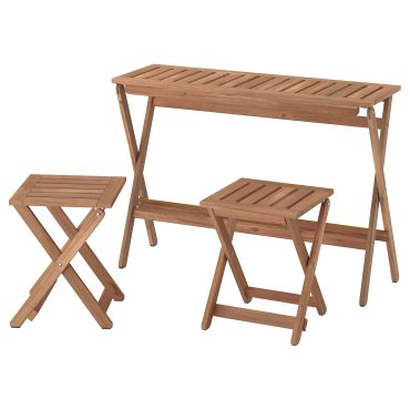 NÄMMARÖ, table and 2 stools, folding/outdoor, 108x37 cm, 495.817.90