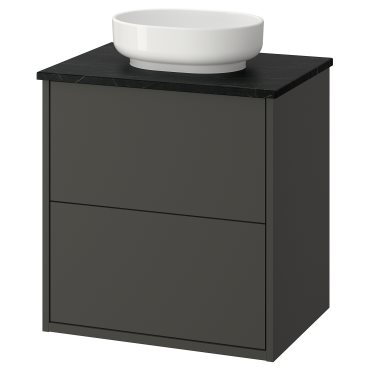 HAVBÄCK/VINDEL, έπιπλο νιπτήρα με συρτάρια/νιπτήρα, 62x49x77 cm, 496.224.51