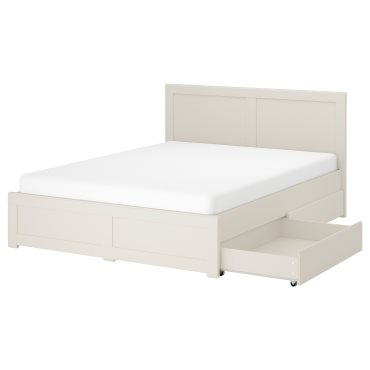 FÅGELFJÄLLET, bed frame with 2 storage boxes, 160x200 cm, 496.308.99