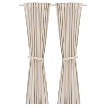 LENDA, κουρτίνα με τρέσα και δέστρα, 2 τεμ. 140x300 cm, 505.528.81
