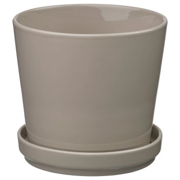 KLOTLÖNN, plant pot with saucer/in/outdoor, 15 cm, 505.840.09