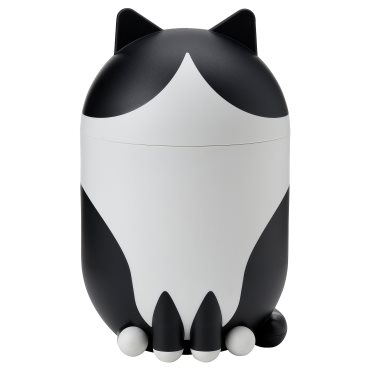 GREJSIMOJS, storage with lid cat-shaped, 506.031.78