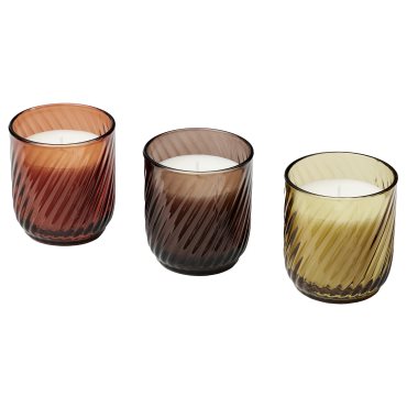 TÖRNFÅGEL, scented candle in glass/Vanilla/ 3 pack, 20 hr, 506.059.26