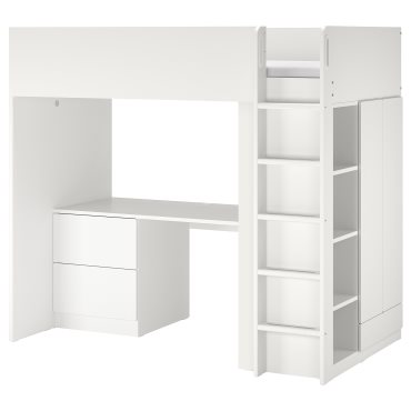 SMASTAD, loft bed with desk/3 drawers, 90x200 cm, 594.288.73