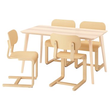 LISABO/LYCKAN, τραπέζι και 4 καρέκλες, 140x78 cm, 595.902.61