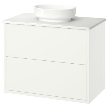 HAVBÄCK/VINDEL, έπιπλο νιπτήρα με συρτάρια/νιπτήρα, 82x49x77 cm, 596.224.60