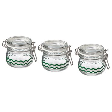 KORKEN, jar with lid/3 pack, 13 cl, 605.430.42