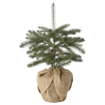 VINTERFINT, τεχνητό φυτό σε γλάστρα/εσωτερικού/εξωτερικού χώρου γιούτα/Χριστουγεννιάτικο δέντρο, 19 cm, 605.521.64