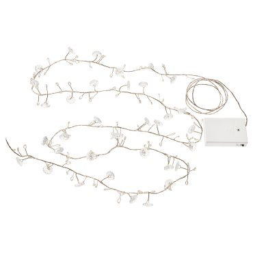 STRÅLA, lighting chain with built-in LED light source/battery-operated/flower, 606.332.26