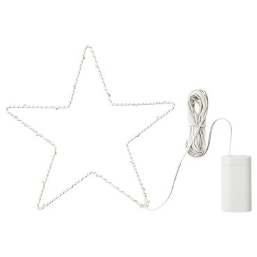 STRÅLA, decoration lighting with built-in LED light source/battery-operated/star-shaped, 27 cm, 606.332.69