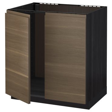 METOD, base cabinet for sink/2 doors, 80x60 cm, 694.668.93
