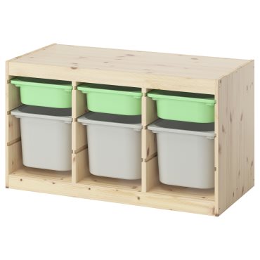 TROFAST, σύνθεση αποθήκευσης με κουτιά, 93x44x52 cm, 695.749.39