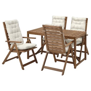 NÄMMARÖ, table with 4 reclining chairs/outdoor, 140x75 cm, 695.752.60