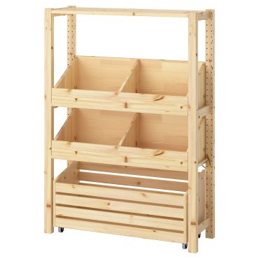 IVAR, shelving unit with 2 box shelves, 89x30x124 cm, 695.905.76