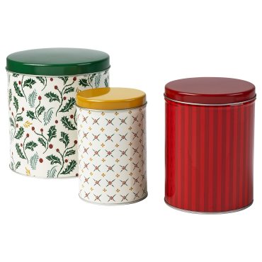 VINTERFINT, tin with lid/mixed sizes, set of 3, 705.561.33