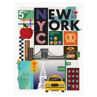 PJÄTTERYD, picture/New York, 30x40 cm, 706.187.82