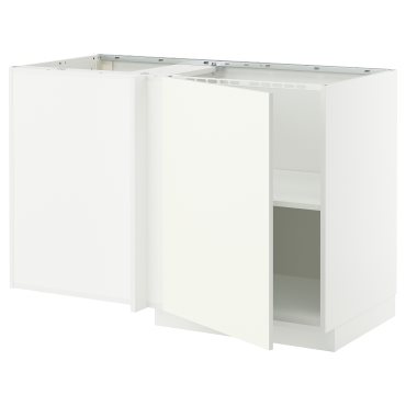 METOD, corner base cabinet with shelf, 128x68 cm, 795.850.46