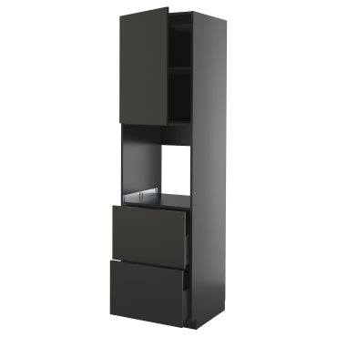 METOD/KNIVSHULT, ψηλό ντουλάπι για φούρνο πόρτα/2προσόψεις/2 ψηλά συρτάρια, 60x60x220 cm, 795.871.30