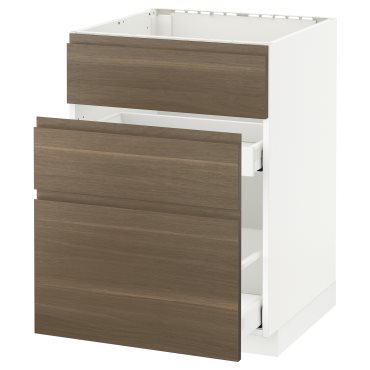 METOD/MAXIMERA, base cabinet for sink+3 fronts/2 drawers, 891.314.94