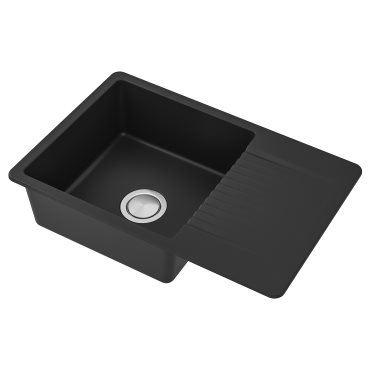 KILSVIKEN, inset sink 1 bowl with drainboard, 72x46 cm, 893.370.27
