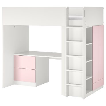 SMÅSTAD, loft bed with desk with 3 drawers, 90x200 cm, 894.374.23