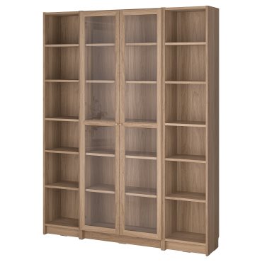 BILLY/OXBERG, bookcase combination with glass doors, 160x202 cm, 894.835.42