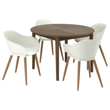 SKANSNAS/GRONS, table and 4 chairs with armrests, 115/170 cm, 895.616.48