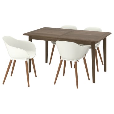 SKANSNAS/GRONS, table and 4 chairs with armrests, 150/205 cm, 895.616.53