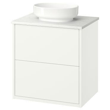 HAVBÄCK/VINDEL, έπιπλο νιπτήρα με συρτάρια/νιπτήρα, 62x49x77 cm, 896.224.54