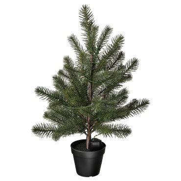 VINTERFINT, τεχνητό φυτό σε γλάστρα/ενσωματωμένο φωτισμό LED/Χριστουγεννιάτικο δέντρο/λειτουργία μπαταρία, 12 cm, 905.541.09