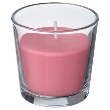 BLODBOK, scented candle in glass/strawberry, 25 hr, 905.826.64