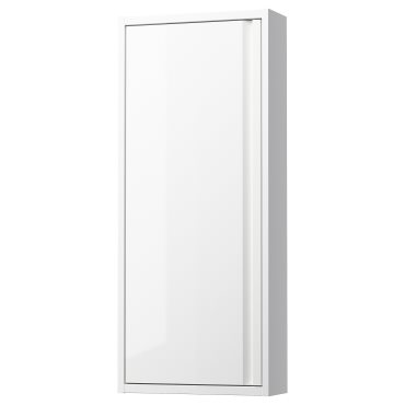 ANGSJON, wall cabinet with door/high-gloss, 40x15x95 cm, 005.350.78