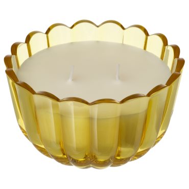 MORKULLA, scented candle in glass, 2 wicks/Citrus flower, 22 hr, 006.195.96