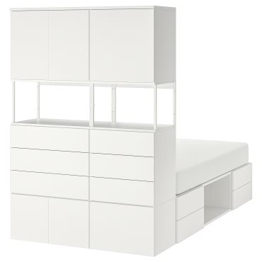 PLATSA, bed with 6 doors/12 drawers, 140x244x203 cm, 093.242.84