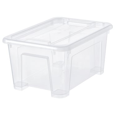 SAMLA, box with lid, 28x20x14 cm/5 l, 094.408.39