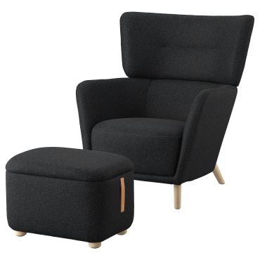 OSKARSHAMN, wing chair with footstool, 094.853.33