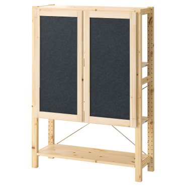 IVAR, shelving unit with doors, 89x30x124 cm, 095.078.58
