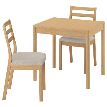 TONSTAD/TONSTAD, table and 2 chairs, 80/120x70 cm, 095.966.61