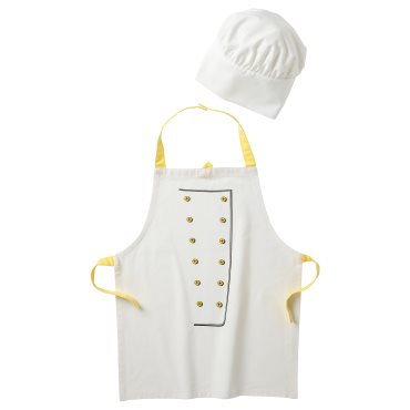 TOPPKLOCKA, children’s apron with chef’s hat, 103.008.14