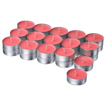 LOTSFÅGEL, scented tealight 30 pack/Watermelon, 3.5 hr, 106.086.96