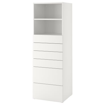 SMASTAD/PLATSA, bookcase with 6 drawers, 193.880.39