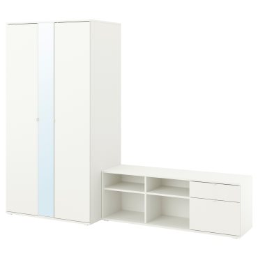 VIHALS, wardrobe and bench combination, 200x57x200 cm, 194.421.97