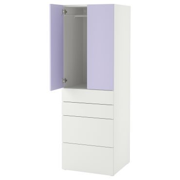 SMASTAD/PLATSA, wardrobe with 4 drawers, 60x57x181 cm, 195.465.43