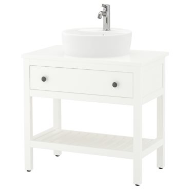 HEMNES/TORNVIKEN, βάση νιπτήρα με συρτάρι/νιπτήρα/μπαταρία, 82x48x90 cm, 195.468.59