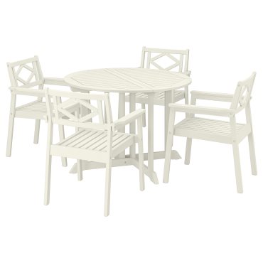 BONDHOLMEN, table/4 chairs with armrests, outdoor, 195.498.34