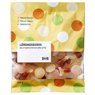 LORDAGSGODIS, ζελεδάκια σε γλυκόξινες γεύσεις, 450 g, 204.974.38